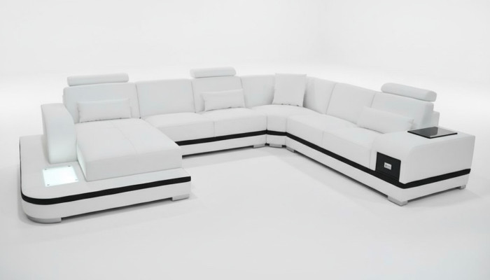 Design leather sofa, modern upholstery leather corner sofa, fabric living landscape couch