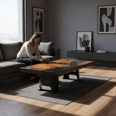 Coffee Table River Table Solid Wood Tables 100x60 River Table Real Wood