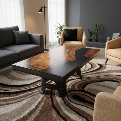 Coffee Table River Table Solid Wood Tables 100x60 River Table Real Wood