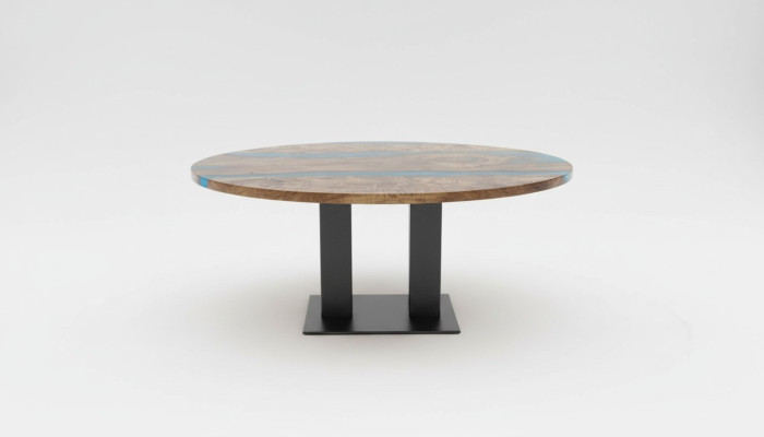 Round dining table river table real wood river table 150 cm tables epoxy resin