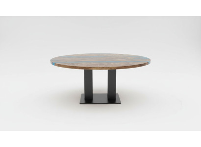 Round dining table river table real wood river table 150 cm tables epoxy resin