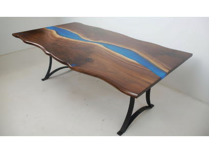 Dining Table River Table Real Wood River Table 220x100 Solid Tables Epoxy Resin