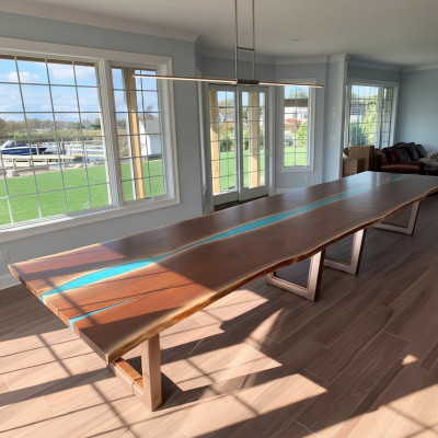 Dining table river table genuine wood river table 260x100 solid tables