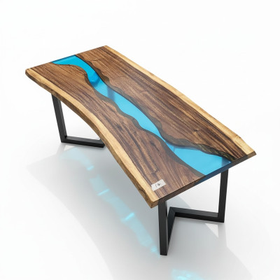 Epoxy Resin Coffee Table River Table Real Solid Wood 120x60