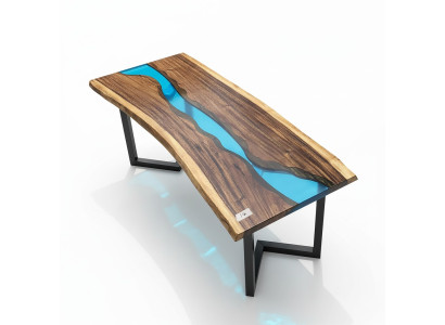Epoxy Resin Coffee Table River Table Real Solid Wood 120x60