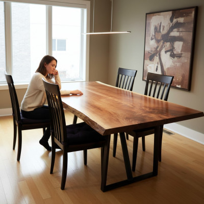 Epoxy resin dining table real wood solid furniture waterfall epoxy table 260x100cm