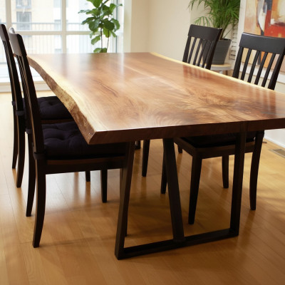 Epoxy resin dining table real wood solid furniture waterfall epoxy table 260x100cm