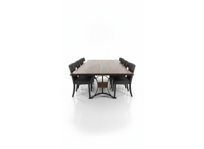 Table dining table tables epoxy resin epoxy waterfall real wood solid furniture