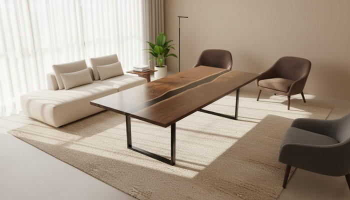 Dining table tables epoxy resin solid furniture epoxy table waterfall real wood