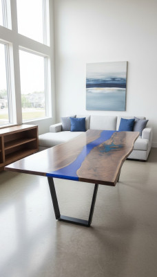 Dining Table Sea Water River Real Wood River Table 260x100 Tables