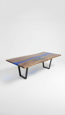 Dining Table Sea Water River Real Wood River Table 260x100 Tables