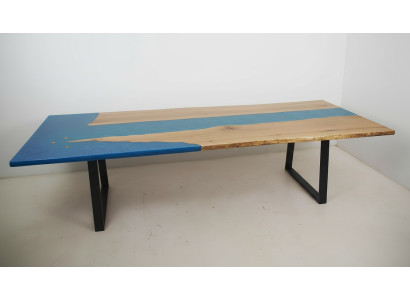 Dining Table River Table Real Wood River Table Epoxy Resin 260x100 Massive