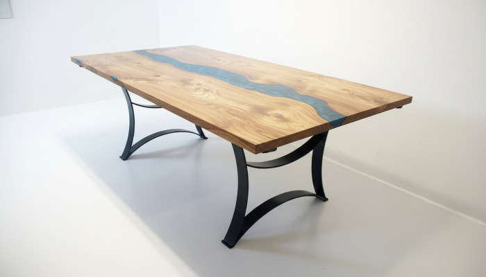 Table dining table tables resin epoxy solid design furniture 240x100 real wood epoxy