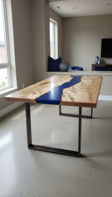Dining Table River Table Solid Wood Tables 220x100 River Table Epoxy Resin Sea