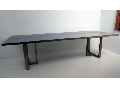 Epoxy Resin Dining Table River Table Real Solid Wood Decor Tables 220x100