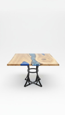 Dining Table River Table Real Wood River Table 110x110 Solid Tables