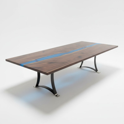 Epoxy Resin Dining Table River Table 240x100 New Solid Wood Tables