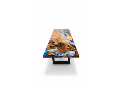 Dining table design, resin table, modern tables, sea river furniture, 220x90 epoxy ocean.