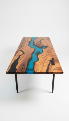 Modern Table Dining Table Design Table Resin Sea River Furniture 220x90 Epoxy Ocean