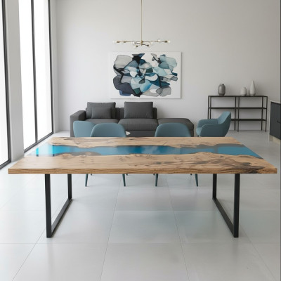 River tables dining table design table modern furniture 220x100 epoxy resin ocean sea