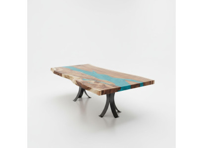 Dining table epoxy resin real wood solid furniture epoxy table casting resin waterfall
