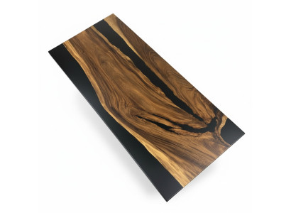 Dining Table Black River Table Real Wood 220x95 Tables Epoxy Resin New