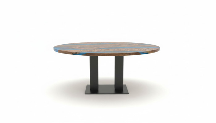 Massive dining table round table epoxy resin furniture waterfall river tables furniture