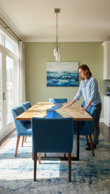 Tables Dining Table Design Table Modern Sea Ocean River Furniture 200x90 Epoxy Resin