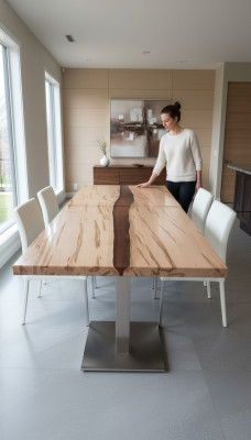 Table epoxy resin dining table real wood solid furniture waterfall epoxy conference