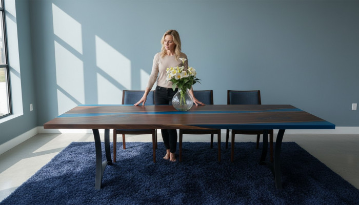 Modern tables dining table sea design table resin river furniture 220x90 epoxy ocean