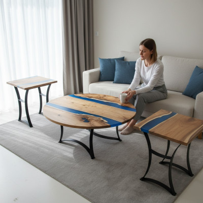Epoxy river custom-made table epoxy resin real wood price per square meter tables resin