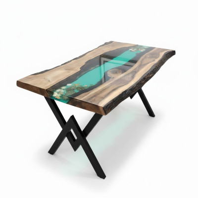 Table dining table tables resin epoxy solid design furniture 200x100 real wood epoxy