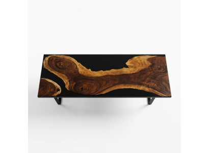 Epoxy resin dining table, real wood solid furniture, waterfall casting resin epoxy table