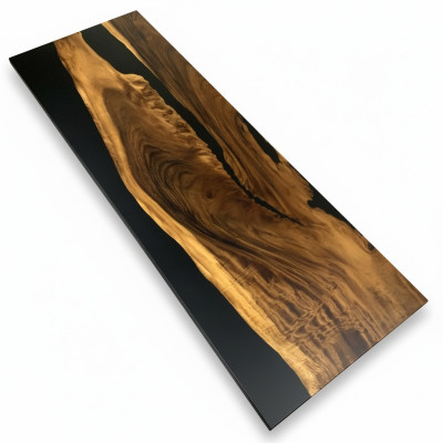Epoxy resin dining table real wood solid furniture waterfall epoxy table 260x91cm