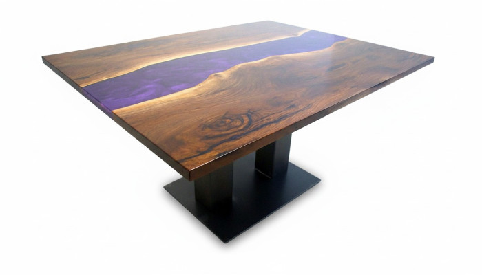 Table Epoxy Resin Flow Real Wood Price 1 sqm Customized Tables