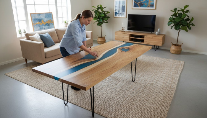 Luxury dining table, real wood designer, solid tables, kitchen table.
