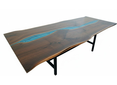 Real Wood Waterfall Table Epoxy Tables Resin Dining Table Epoxy Solid