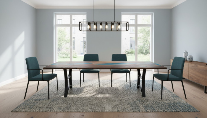 Custom-made table epoxy resin river wood real price 1sqm tables