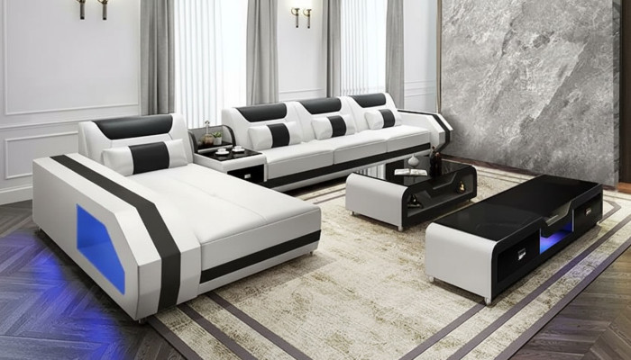 Corner sofa upholstery corner sofa L-shape coffee table modern sofa living area 2-piece set new