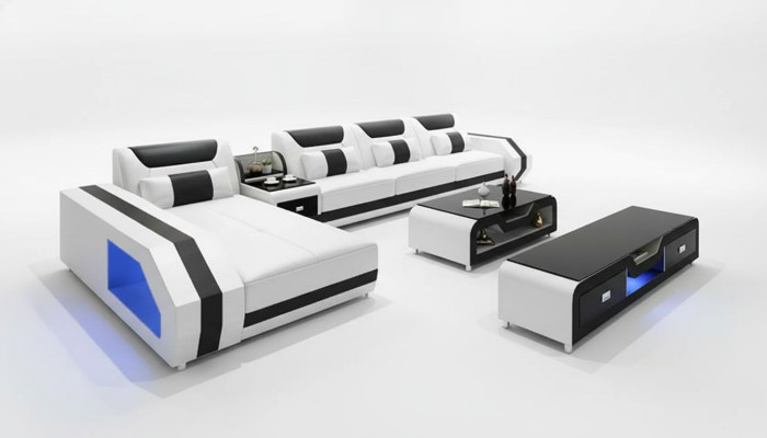 Corner sofa upholstery corner sofa L-shape coffee table modern sofa living area 2-piece set new