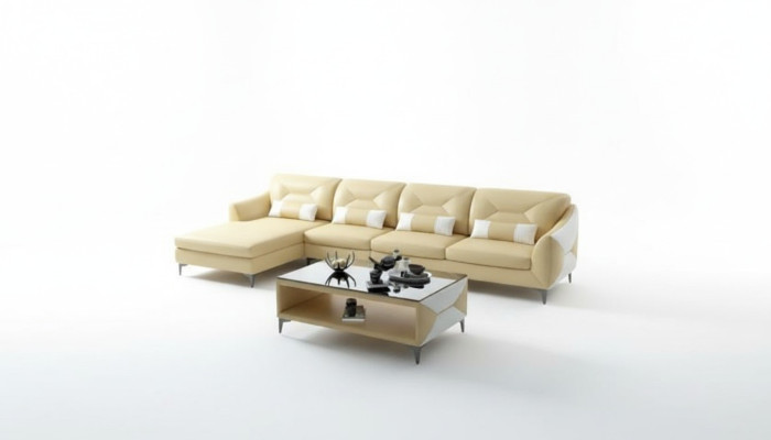 Corner sofa upholstered corner sofa L-shape modern coffee table sofa living landscape 2-piece new.