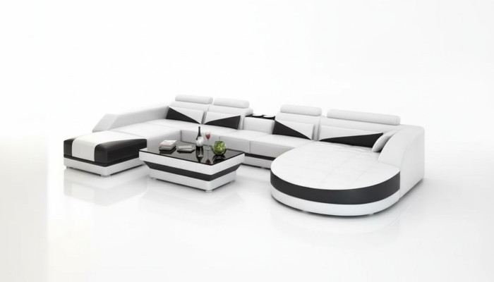 Corner sofa upholstery corner group living landscape leather sofa couches 2 pieces.