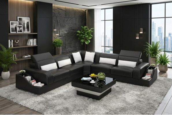 Leather sofa couches design living room affordable upholstered furniture sofa set sofa new