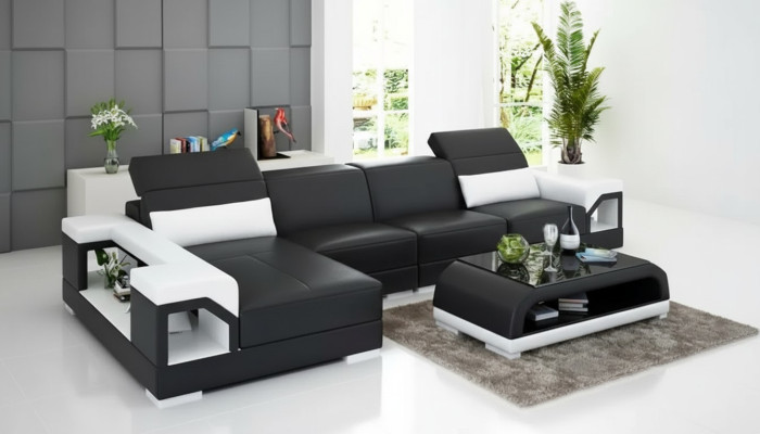 Corner sofa upholstered corner sofa modern L-shape coffee table sofa living landscape 2-piece. New
