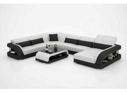 Design corner sofa living room furniture modern corner couch leather upholstery couch
