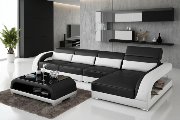 Leather-cushion design corner sofa corner couch sofa L shape living room