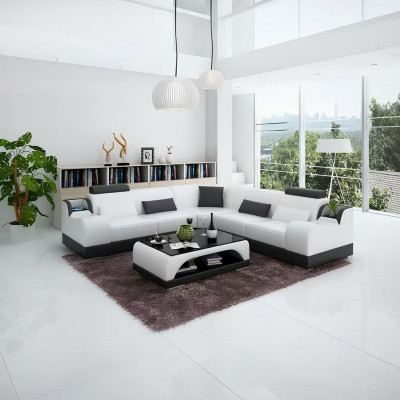 Design corner sofa living room modern corner couch leather upholstery couch sofa