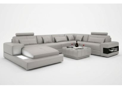 Corner sofa couch upholstered living area sofa 2-piece set coffee table corner suite