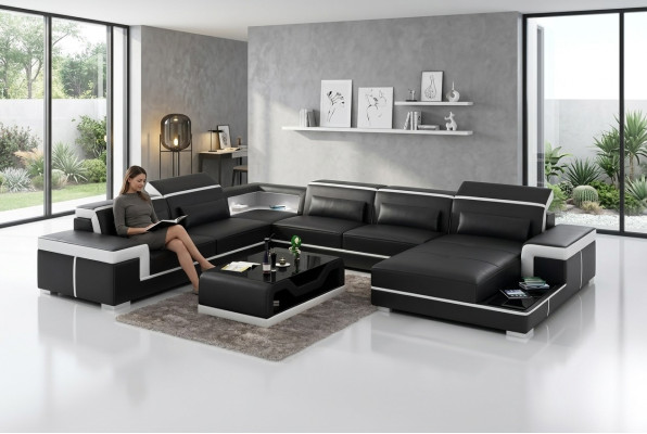 Corner sofa design modern living room furniture corner couch leather upholstery couch