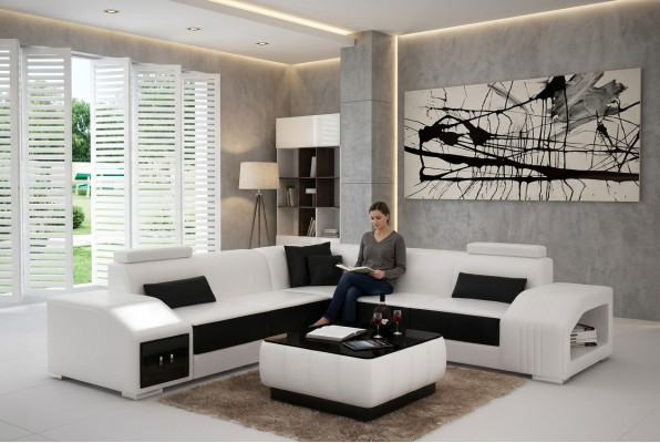 Design corner sofa living room corner couch leather upholstery couch sofa L shape